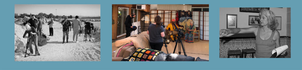 the crew working with diverse participants on film productions
